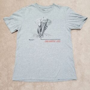 END HABITAT LOSS T-shirt 100% Cotton Elephant Omaha Zoo Unisex Size Medium
